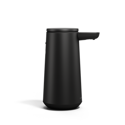 Side view of Simplehuman Matte Black Sensor Pump Foam, touch-free foam dispensing.